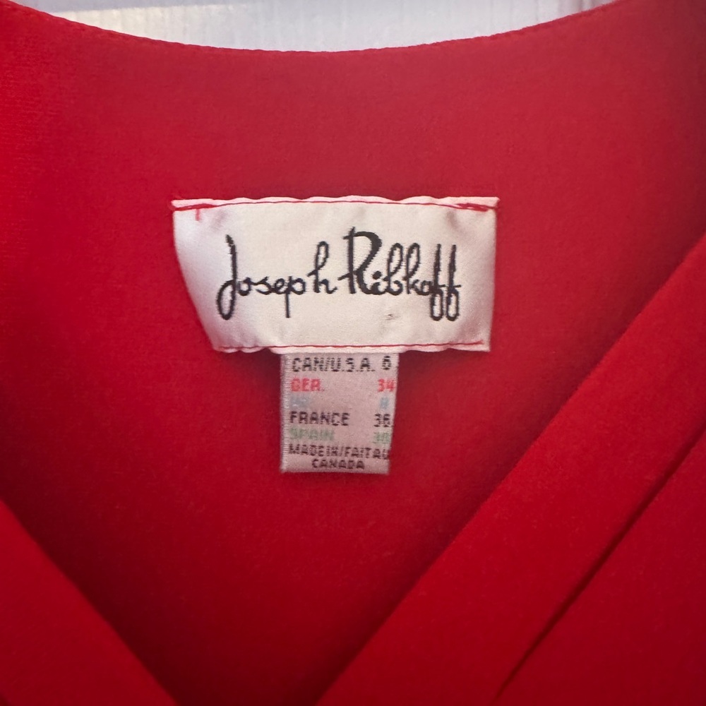 VINTAGE Joseph Ribkoff Red Dress - Picture 2 of 3